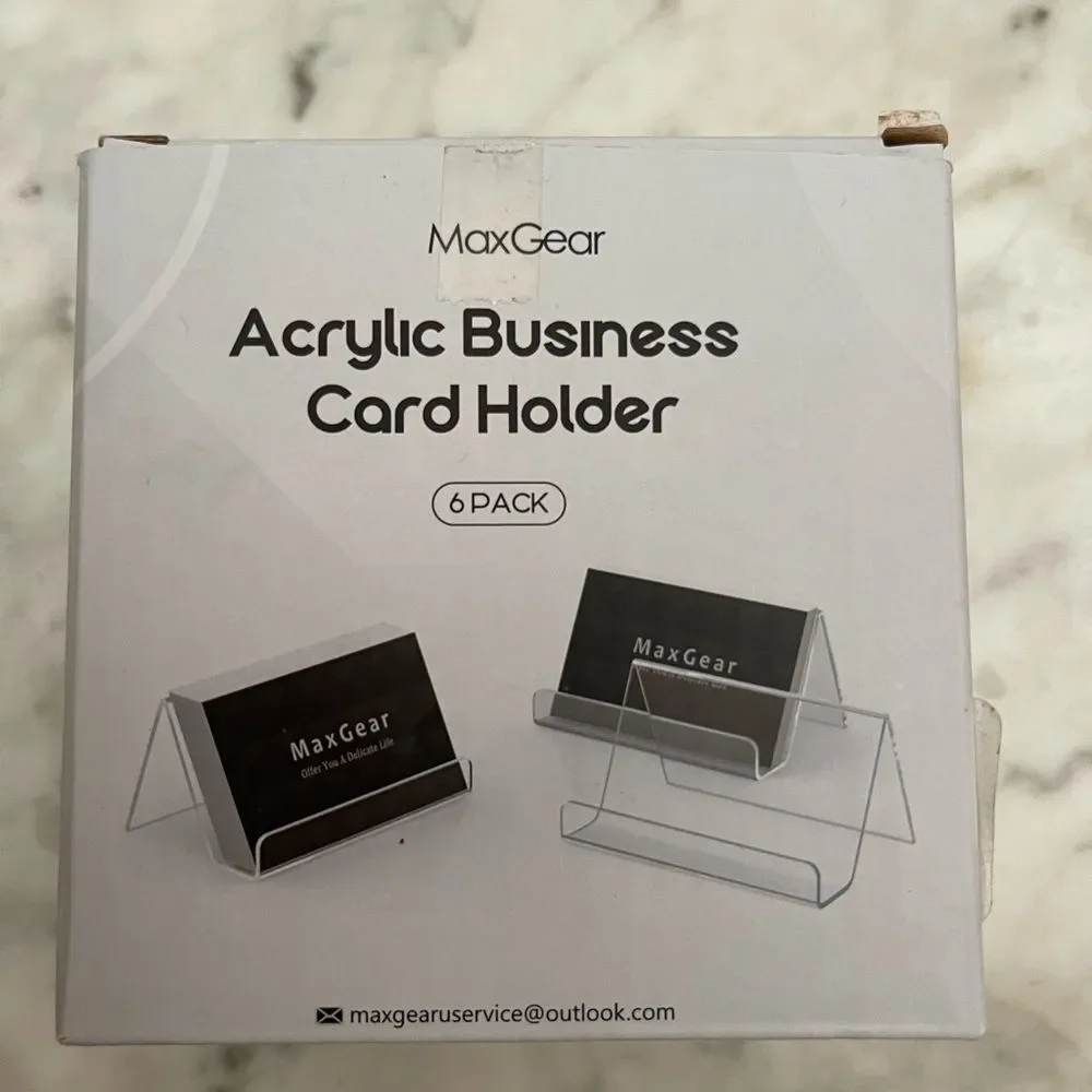 Maxgear 6 pack of clear acrylic business card holders for home office